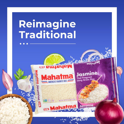 5lb Mahatma Jasmine, Bag of Rice, Thai, Indian, or Cambodian Fragrant Flavored Rice, Stovetop or Microwave
