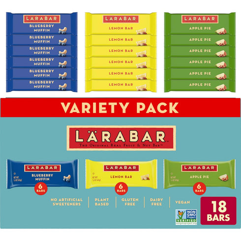 LARABAR Fruit & Nut Bars Variety Pack 18 Count (1.6 oz Each),