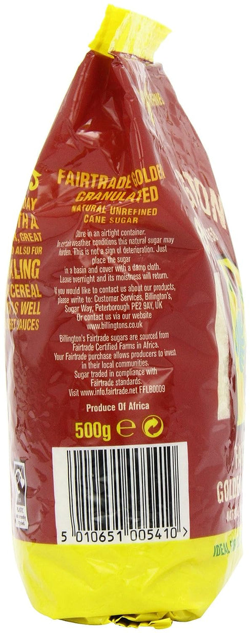 500 (Pack 5) Billingtons Fairtrade golden granulated Sugar g