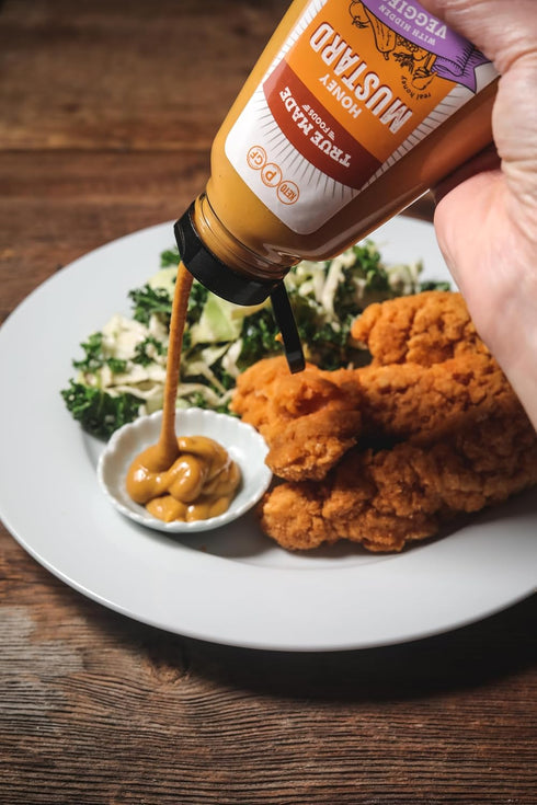 (12oz, 3 Pack) True Made Foods Low Sugar Honey Mustard, Keto Friendly
