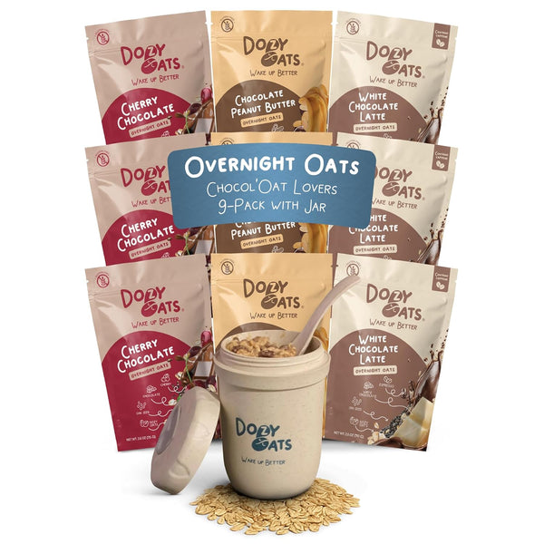 Dozy Oats Overnight Oatmeal Packets, Chocol'oat Lovers Variety Box with Rolled Oats,