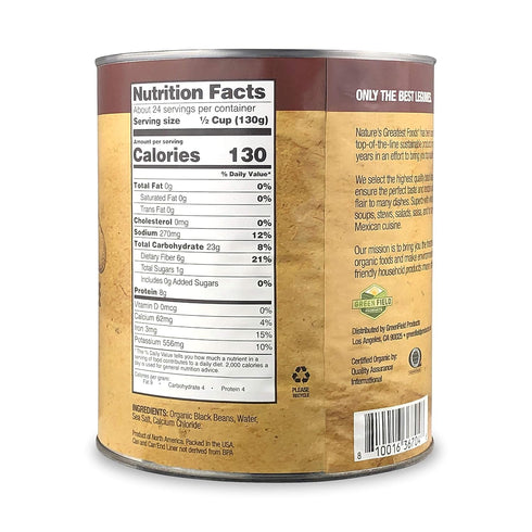 110 (6 LBS 14 Nature's Greatest Foods, Organic Black Beans, Food Service Size, Ready to Serve, Ounce Ounce)