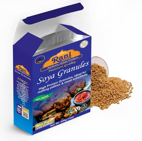 7oz (200g) Rani Soya Granules (High Protien) ~ All Natural, Salt-Free | Vegan | No Colors | Gluten Friendly | NON-GMO |