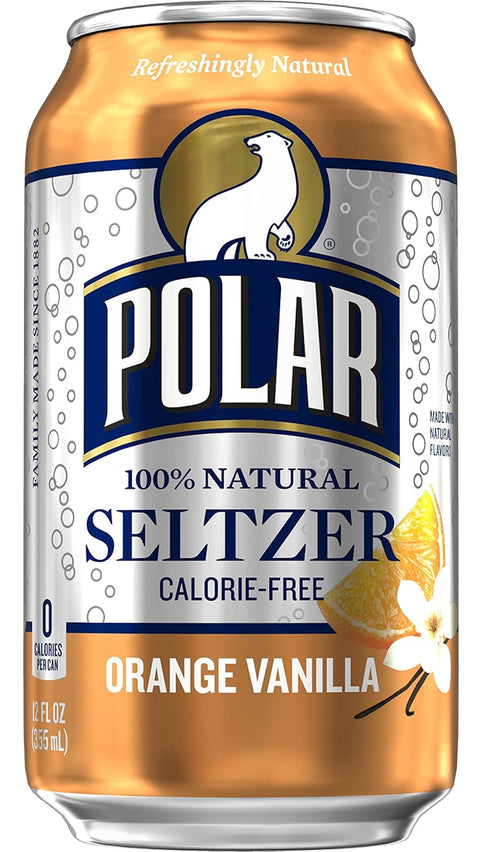 12 oz 12 pack Polar Seltzer Water Orange Vanilla, fl cans