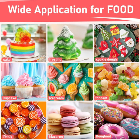 Set 8 6g/Bottle Gel Food Coloring - Colors Concentrated Gel Based Food Color Food Grade Dye Flavorless Vibrant Edible