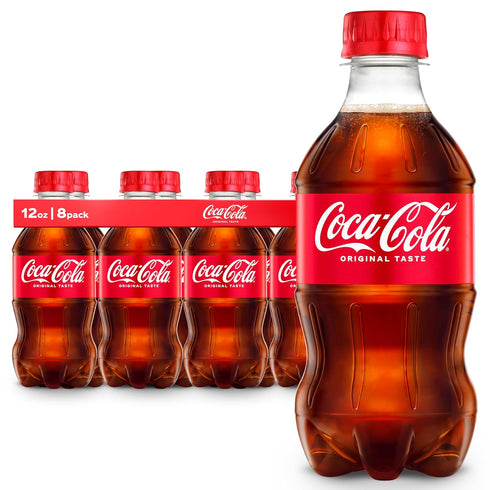 Coca-Cola Soda Soft Drinks, 12 fl oz Bottles, 8 Pack - Classic