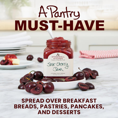 12.5 Stonewall Kitchen Sour Cherry Jam, Ounces