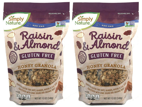 Live G Free 2 Pack Gluten Free Certified 100% Whole Grain Honey Granola 12oz Each