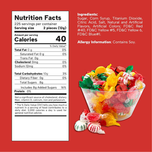 6 450 Count Hard Candy Party Mix | Pound Bulk Bag | Starlight Mints, Strawberry, Cinnamon, Butterscotch, Fruit Flavors
