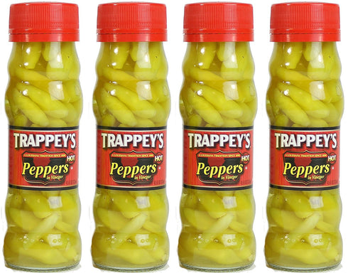 Trappey's Trappeys Peppers in Vinegar, Hot, 4.5 oz (Pack of 4)