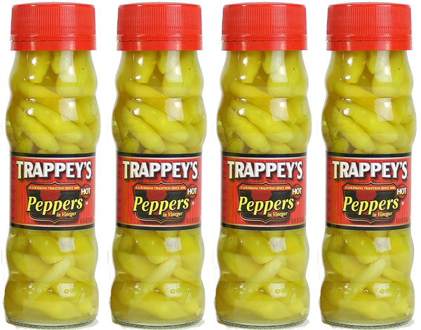Trappey's Trappeys Peppers in Vinegar, Hot, 4.5 oz (Pack of 4)