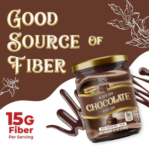 12 oz ChocZero Keto Chocolate Sauce, Sugar Free Hot Fudge, No Artifical Sweeteners, Low Carb Dessert & Ice Cream