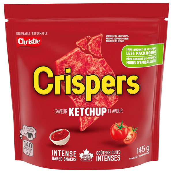 Crispers Christie Ketchup Crackers, 145g/5.1 Ounce, Bag, Imported from Canada}
