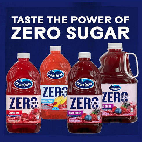 64 Oz Ocean Spray ZERO Sugar Mixed Berry Juice Drink, Cranberry Juice Drink Sweetened with Stevia, Fl Bottle