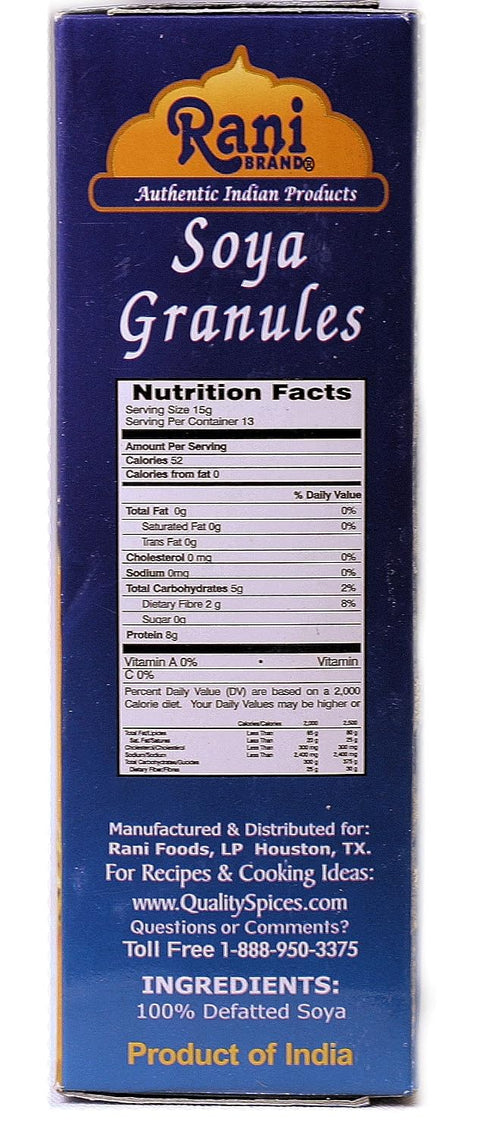 7oz (200g) Rani Soya Granules (High Protien) ~ All Natural, Salt-Free | Vegan | No Colors | Gluten Friendly | NON-GMO |