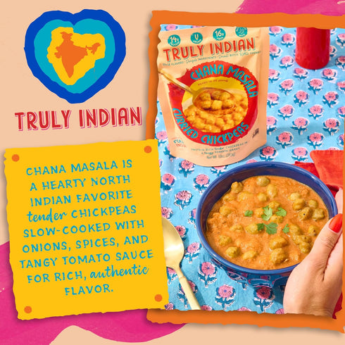10 6-Pack Truly Indian Curried Chickpeas (Chana Masala) Ounce | Authentic Traditional Indian food | Made Fresh in India