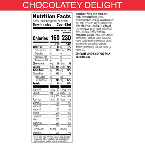 15.5 oz Kellogg's Special K Chocolatey Delight Breakfast Cereal, Good Source of Fiber, Large Size