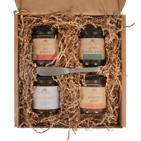 Finch 5 Pack + Fennel Piece Hot Pepper Jelly Sampler Gift Box