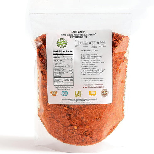 8oz Flavor-Packed FIT Brine - Sweet & Spicy, | Premium Meat Tenderizer & Seasoning | & All-Natural, Easy-to-Use