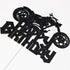 Happy Birthday Cake Topper, Black Flash Motorcycle Party Decoration for Birthday Cake