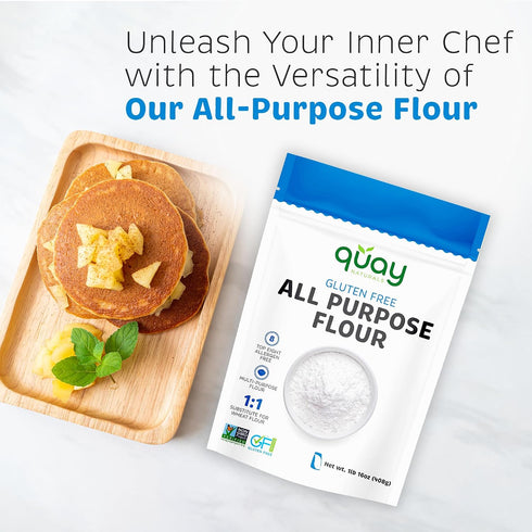 2 lbs, 1:1 Quay Naturals Organic Gluten Free All Purpose Baking Flour - No Grit, Wheat Substitution, Dairy Free