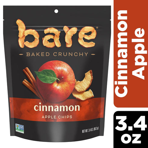3.4 oz Bare Baked Crunchy Apple Chips, Cinnamon Apple, Gluten Free, Bag