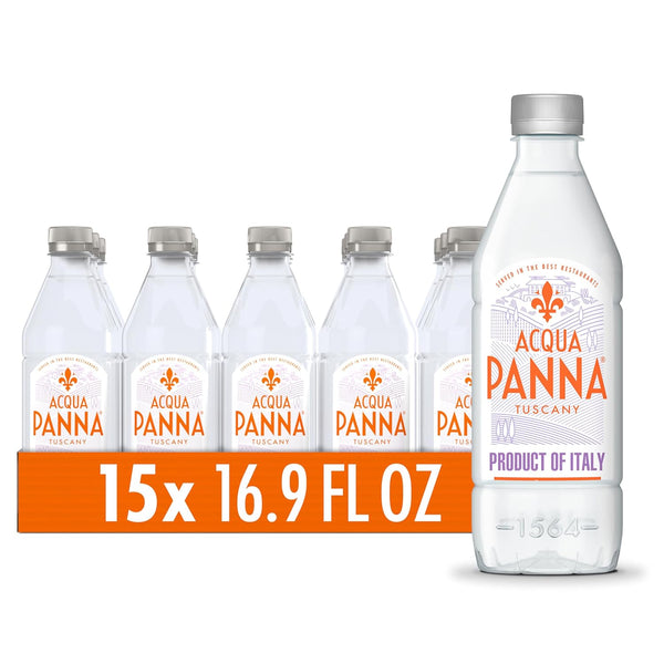 Acqua Panna Natural Spring Water, 16.9 Fl Oz (Pack of 15) Plastic