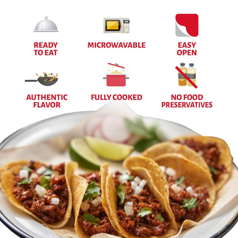5 oz (Pack 6) Chata Mexican Pork Chilorio, Seasoned Shredded Pork, Can