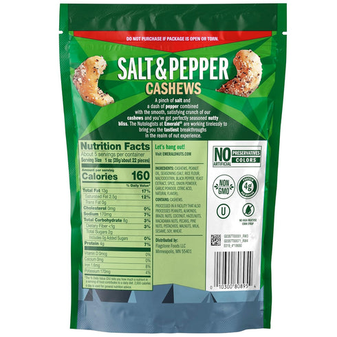 5 oz (2 Pack) Emerald Salt & Pepper Cashews
