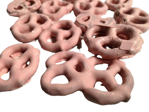 DM Sweets 1 lb Cherry Yogurt Coated Pretzels - of Fresh Gourmet Sweet Creamy Covered Dipped Pretzels