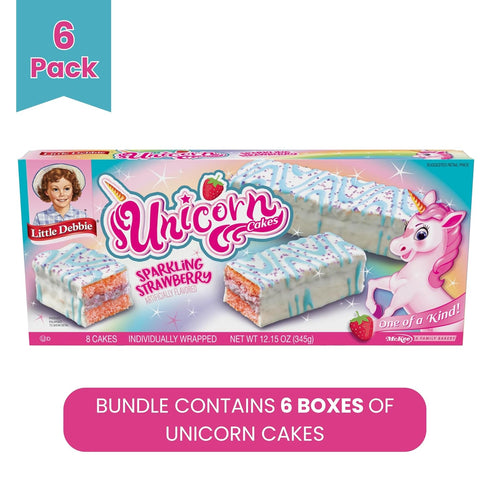 6 48 Little Debbie Unicorn Cakes, Boxes, Individually Wrapped Strawberry Cakes