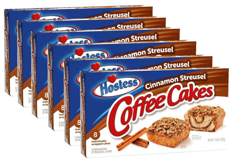 Hostess Coffee Cakes, Cinnamon Streusel, 8 Count (Pack of 6)