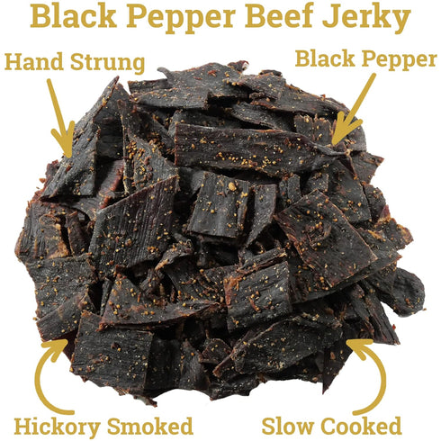 1 Lone Star Black Pepper Beef Jerky - Pound Resealable Bag - Hickory Smoked Handcrafted Flavor - High Protein Healthy