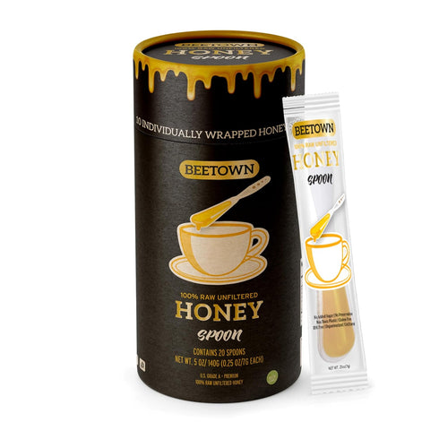 Elephant Park 100% Raw Unfiltered Honey Spoon Stirrer 20 Pack Premium US Grade A