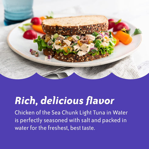 12 oz. (Pack 1), Chicken of the Sea Chunk Light Tuna in Water, Can of Wild Caught Tuna