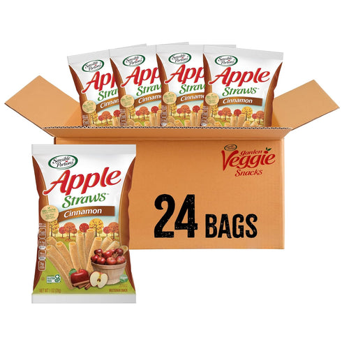 Sensible Portions Garden Veggie Snacks - Veggie Straws, Snack Size, Apple Cinnamon,