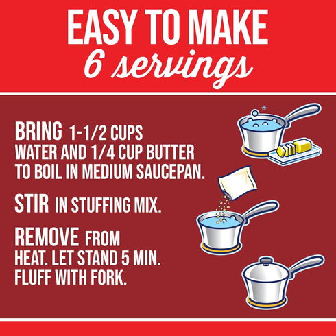 Kraft 1 6 oz Stove Top Stuffing Mix, Box, for Dinner Sides and Thanksgiving Dinner, Turkey