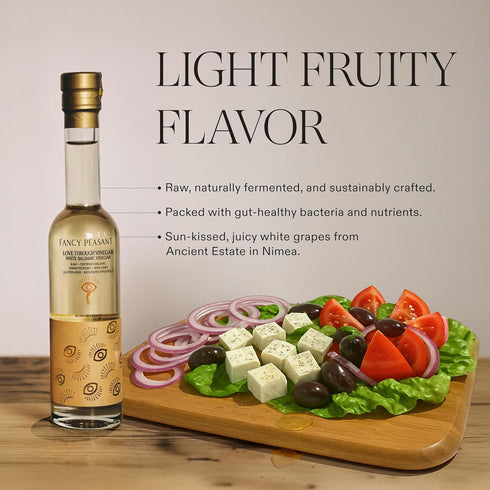 200ML Fancy Peasant White Balsamic Vinegar, Organic White Vinegar for Cooking, Traditional Greek Balsamic Vinegar