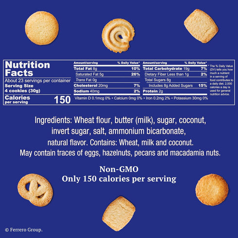 24 oz Royal Dansk Danish Butter Cookies, Premium Assorted Cookies Made with Real Butter, Great for Sharing and Hosting