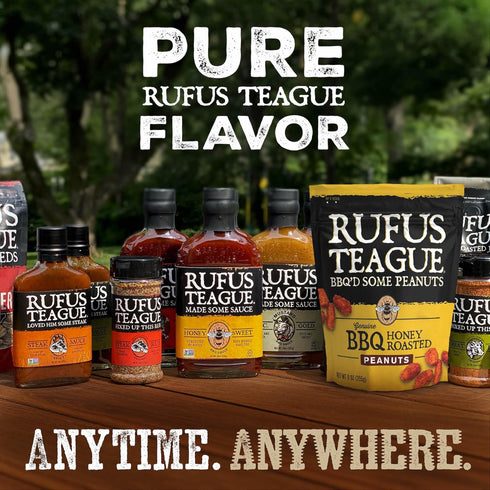 Pack 9 oz (Pack 3) Rufus Teague BBQ Nut Variety Smoky, Sweet & Crunchy Honey Roasted Nuts Almonds, Peanuts, Cashews