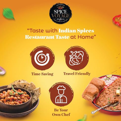SPICE VOYAGE 2 Pack 10.6 10 Curry Paste Combo - Indian Chickpeas Masala & Pav Bhaji Ready to Eat Meals Ounces Each Just