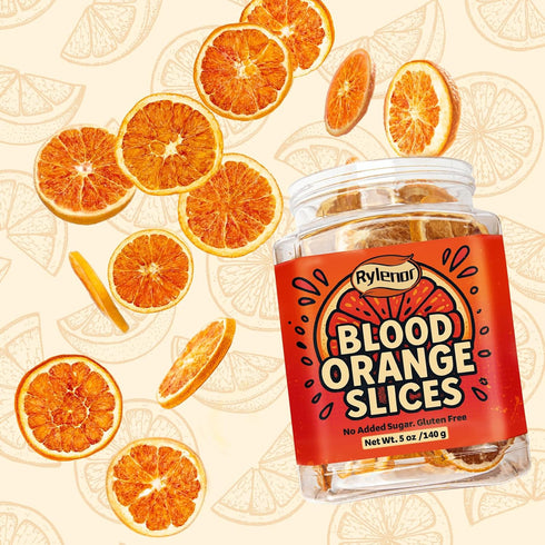5 oz /140g, Dried Blood Orange Slices for Cocktails Dehydrated Blood Orange for Baking, Halloween fruit snacks