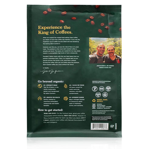 12 oz Natural Force Organic Mold Free Coffee, High CGA Coffee, Mycotoxin Free, Low Acidity, Incredible Taste & Aroma