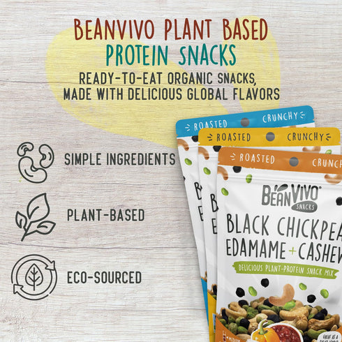 7g 5g 3-Pack (4.5 oz BeanVIVO Healthy Snacks for Adults & Kids with Protein & Fiber per Serving with Dried Edamame