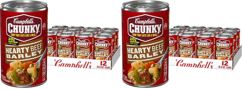 Campbells Chunky Soup, Hearty Beef and Barley Soup, 18.8 Oz Can (Pack