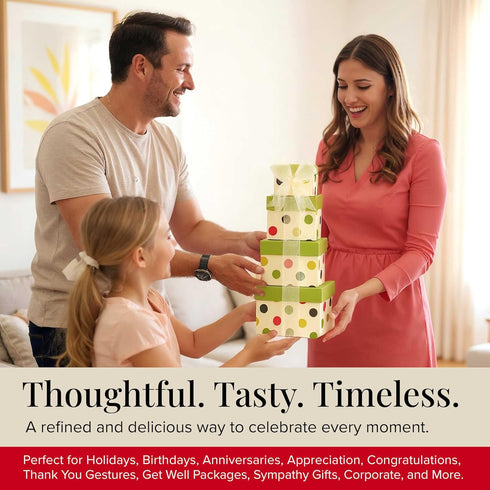 Broadway Basketeers Mother's Day Tower, gift basket with Sweet & Savory Treats, Thank You Gift for Mom, Birthdays
