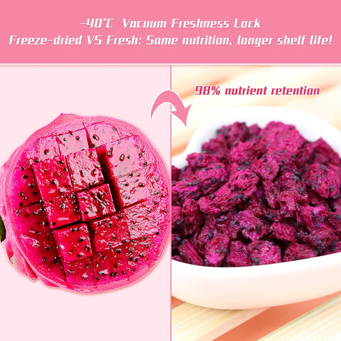 Haomly Fruit,8OZ/230g, Snacks,100% Freeze-Dried Dragon No Added Sugars,Sweet Dried Fruit Natural Red Dragon Fruit