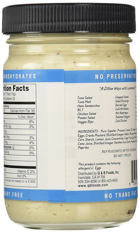 Ojai Cook 12 (Pack 2) Lemonaise Light - A Zesty Citrus Mayo - All Natural Light Lemon Mayonnaise For Sandwich Spreads