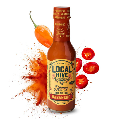 Local Hive Habanero Honey Hot Sauce 6oz, Sweet & Spicy, Natural Raw