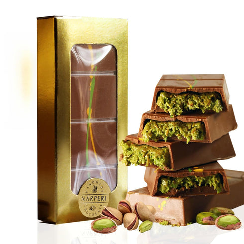 Narperi 2 PACK - Dubai Chocolate Bar (total 7 oz) Handmade with Premium
